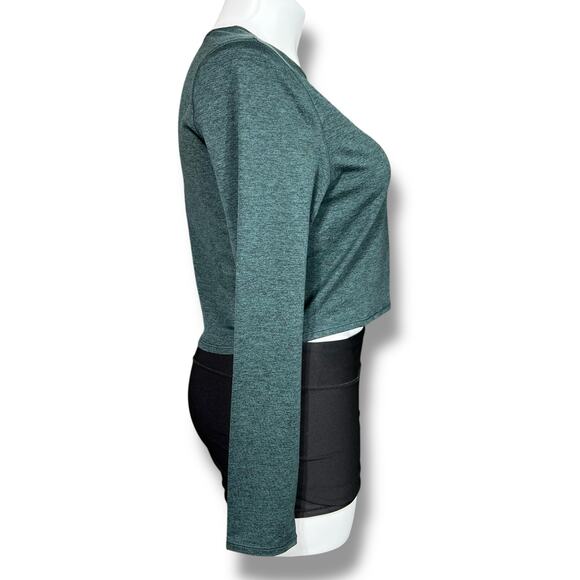 Girlfriend Collective Womens Athletic Crop Top Long Sleeve Pullover Green XXL - Picture 2 of 6